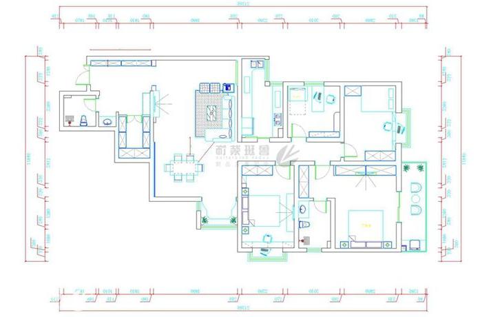 西安中建昆明澜庭156㎡三居室简欧田园风格修效果图-闫佩设计作品